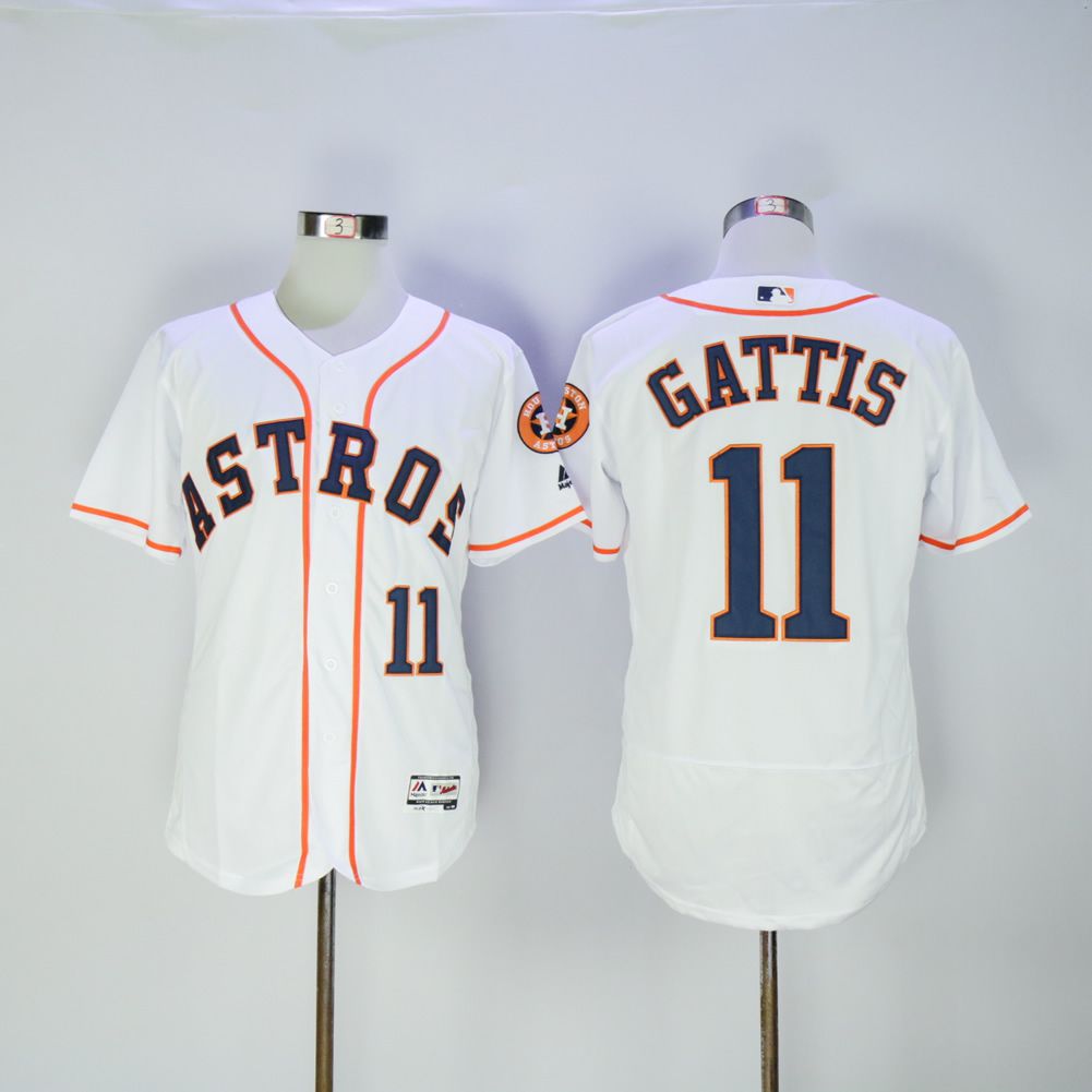 Men Houston Astros #11 Gattis White MLB Jerseys